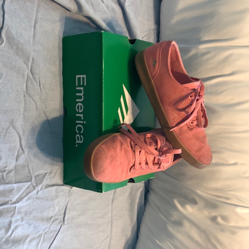 Leo Romero Emerica. Pink with gum soles.